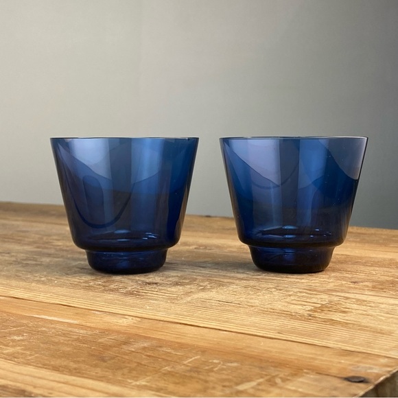 Timo Sarpaneva Iittala i - 106 Linja i Series Short Blue Tumblers Cups Finland - Picture 16 of 16